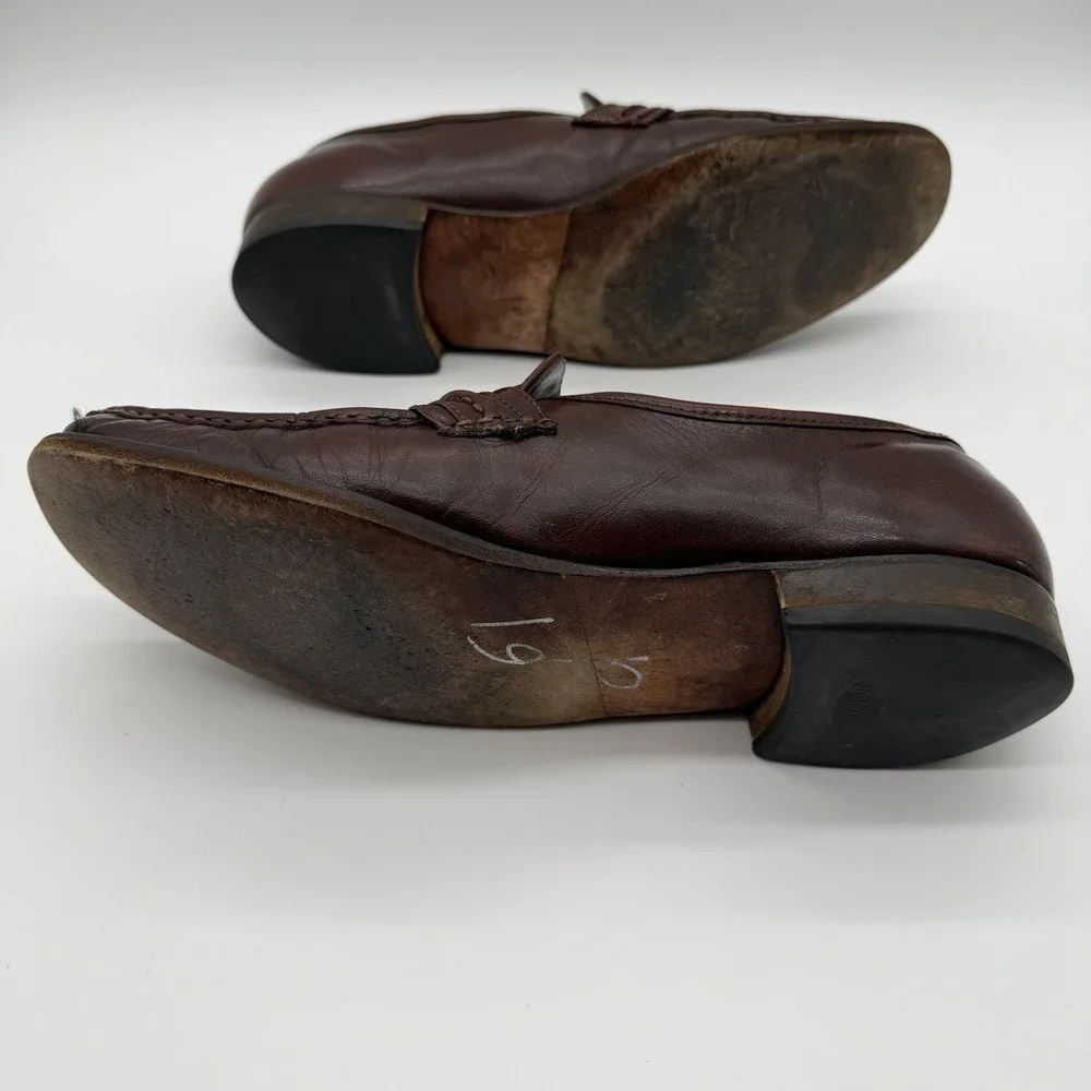Florsheim Men's Riva Moc Toe Bit Loafers Leather Preppy Burgundy Size 9B